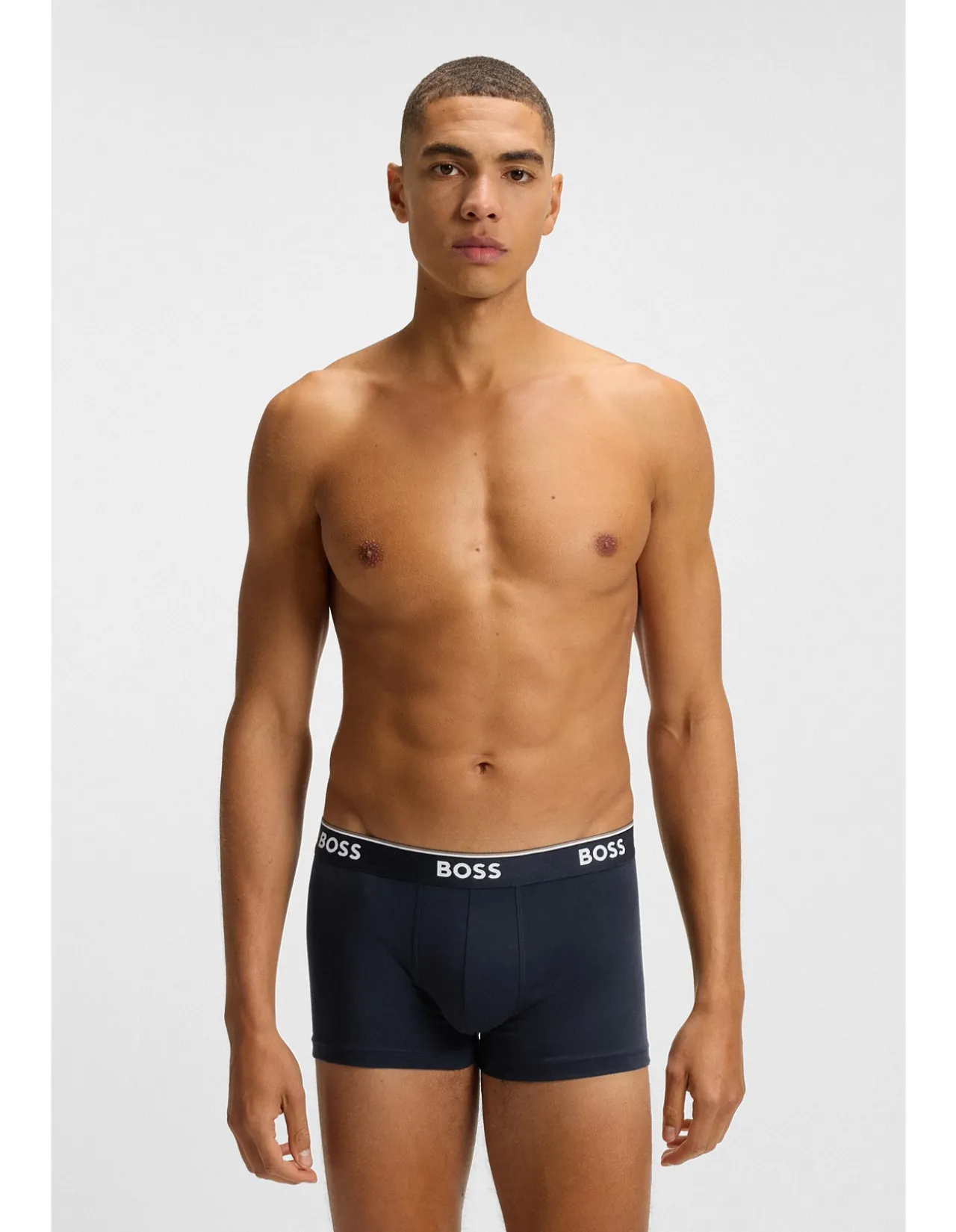 Three-pack of stretch-cotton trunks with logo waistbands