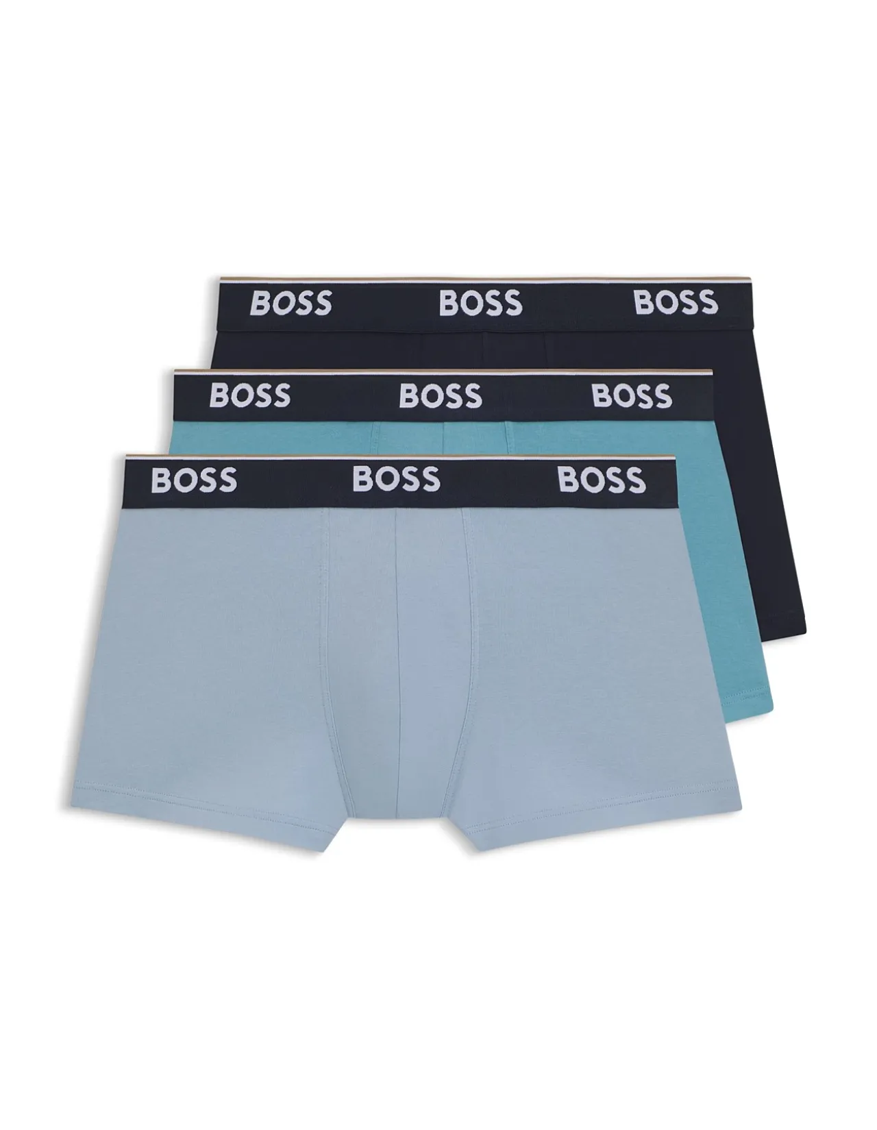 Three-pack of stretch-cotton trunks with logo waistbands