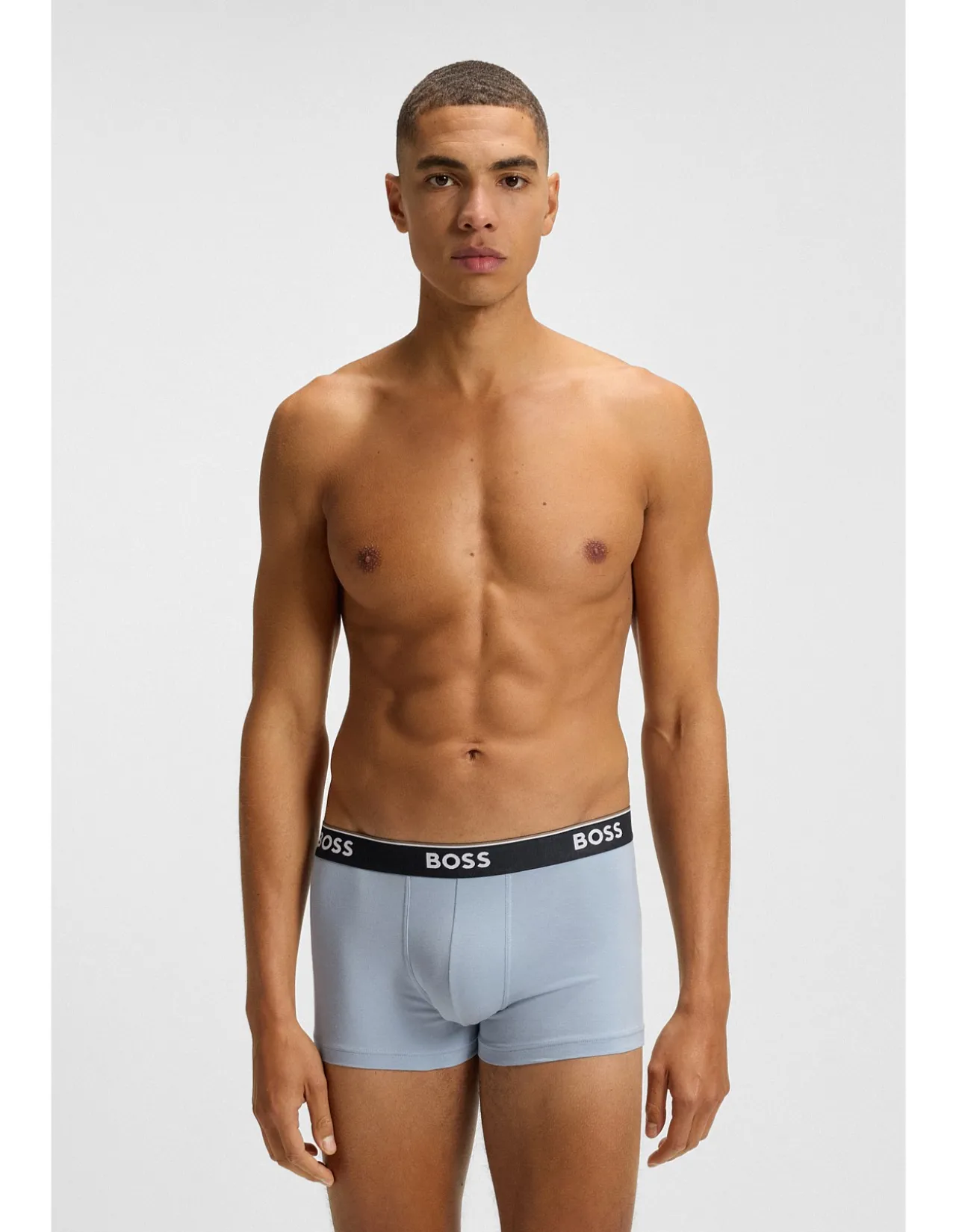 Three-pack of stretch-cotton trunks with logo waistbands