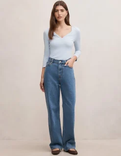 TIA V NECK 3/4 SLEEVES TOP