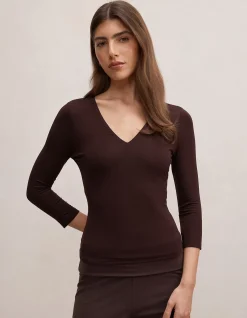 TIA V NECK 3/4 SLEEVES TOP