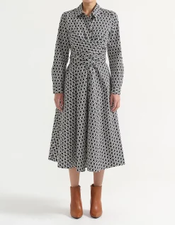 TIE FRONT FULL SKIRT DRESS