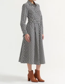 TIE FRONT FULL SKIRT DRESS