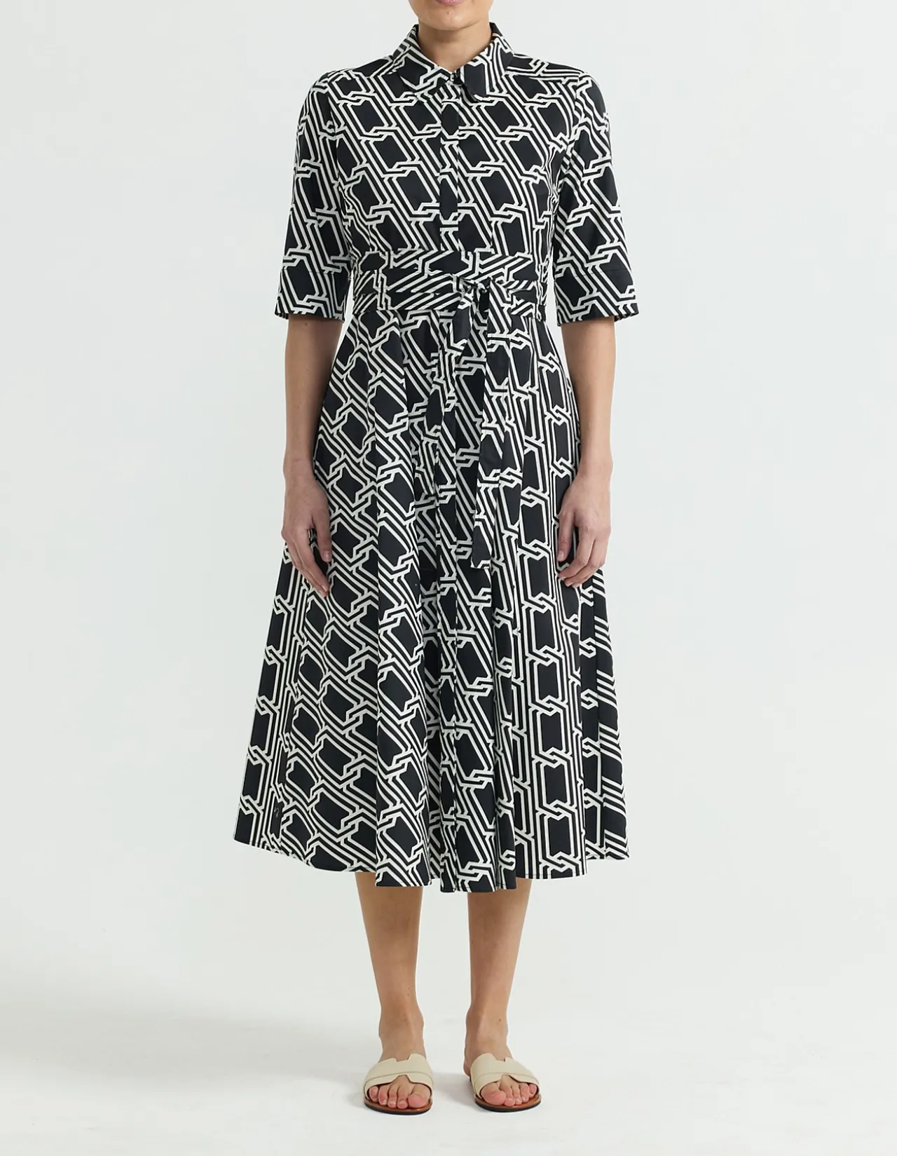 TIE BELT SHIRT DRESS