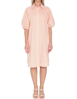 Tilda Stripe Puff Sleeve Shirt Dress