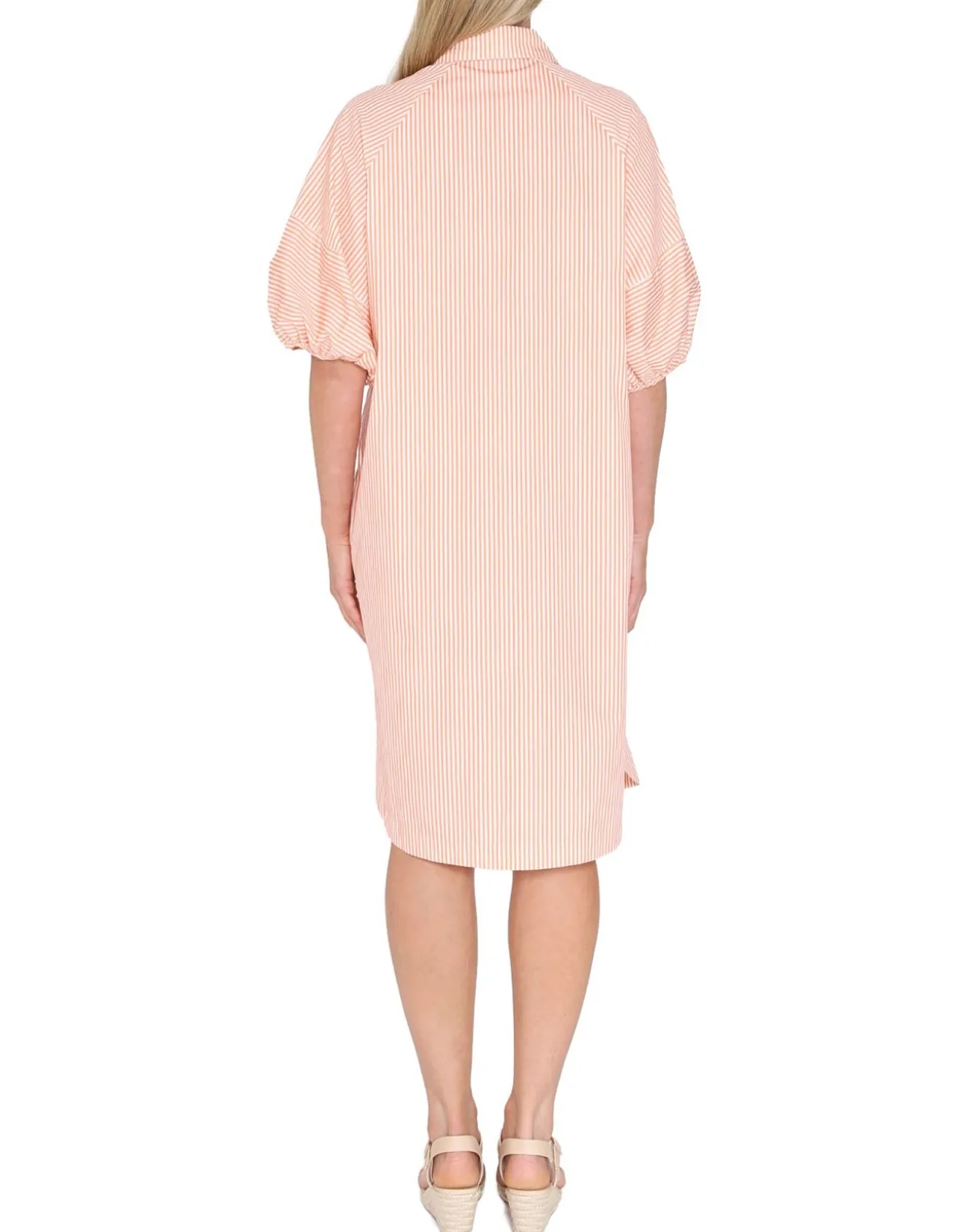 Tilda Stripe Puff Sleeve Shirt Dress