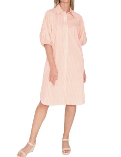 Tilda Stripe Puff Sleeve Shirt Dress