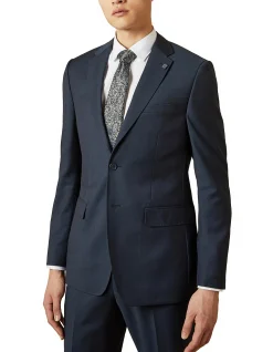 Timeless Notch Lapel Wool Jacket Navy