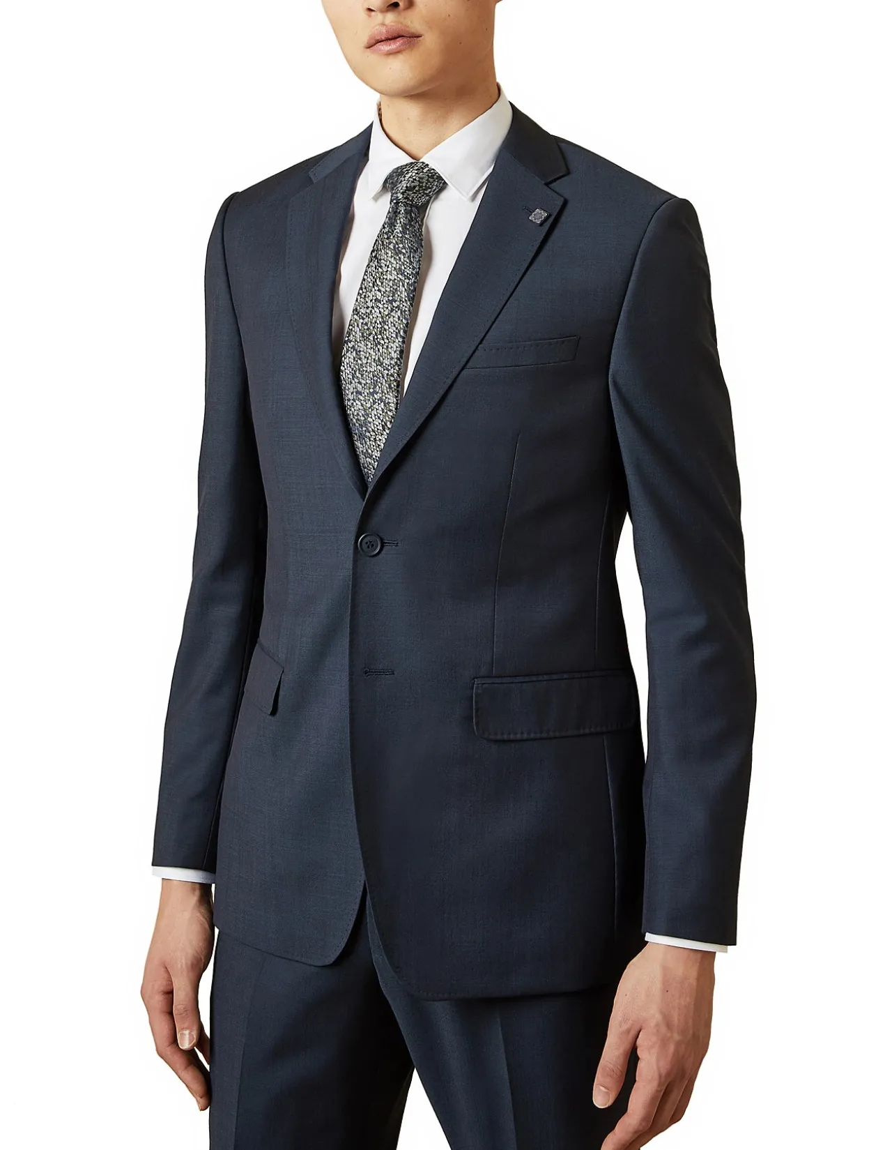Timeless Notch Lapel Wool Jacket Navy