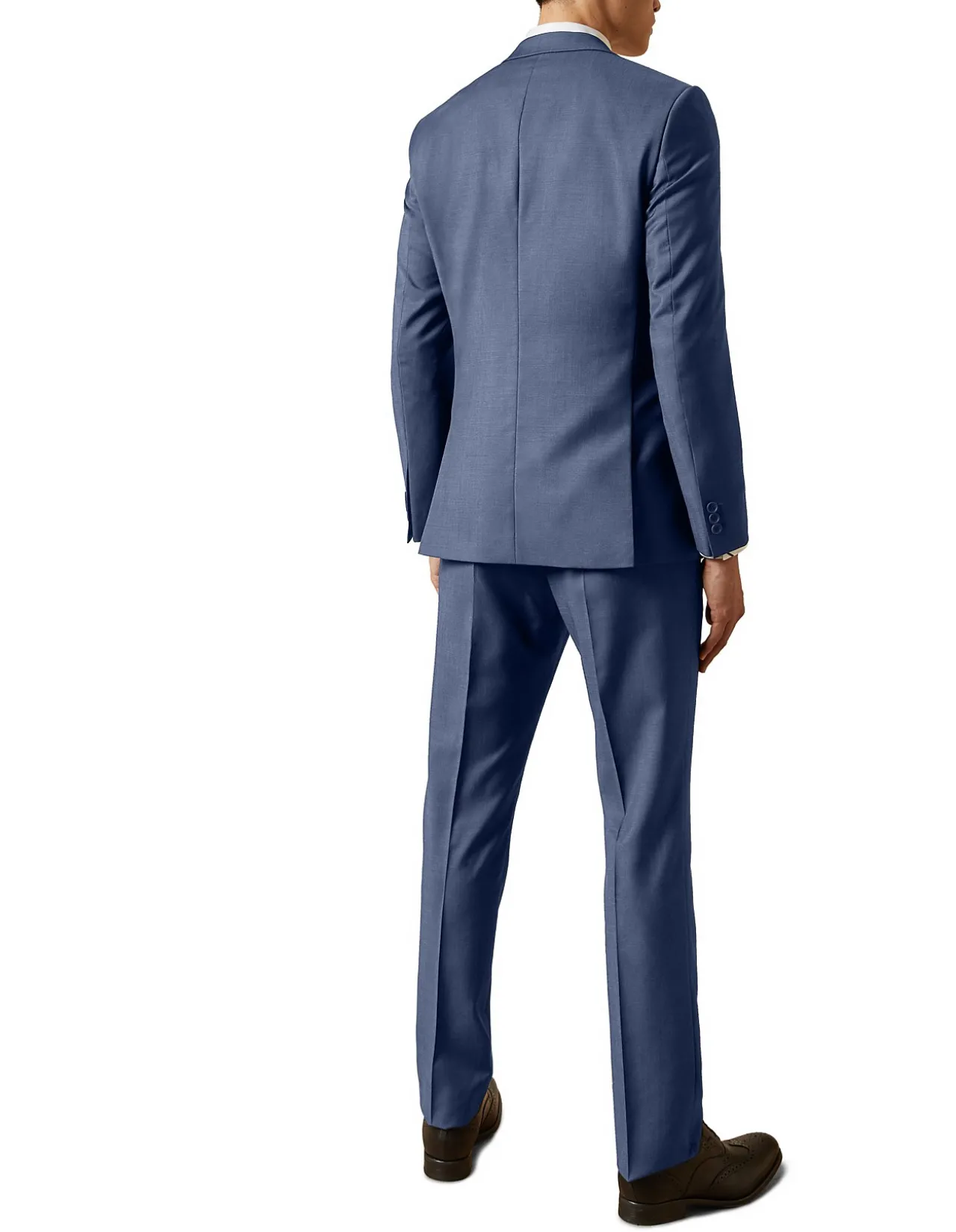 Timeless Flat Front Wool Trouser Blue