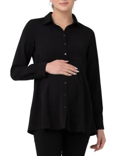 Tina Peplum Shirt Black