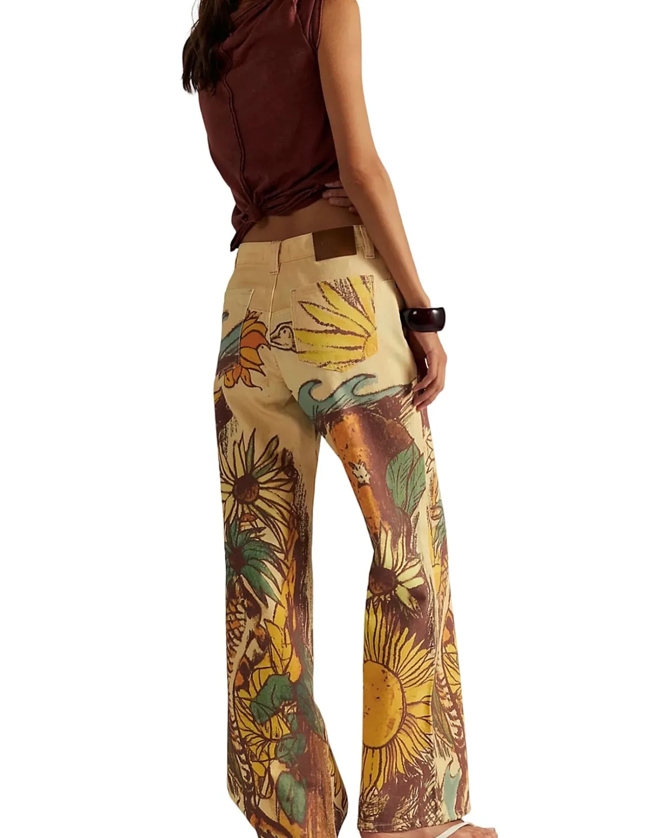 Tinsley Beach Scene Printed Straight Leg Jeans