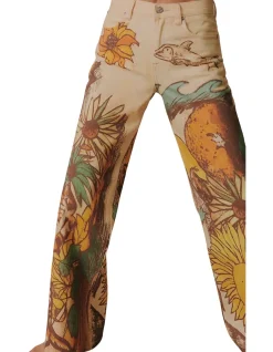 Tinsley Beach Scene Printed Straight Leg Jeans