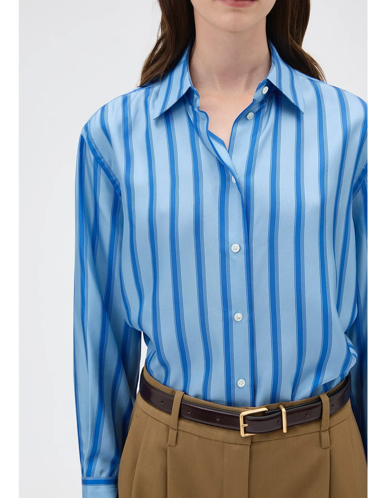 Tonal Stripe Silk Shirt
