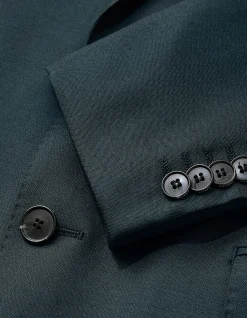 Tonal Twill Suit Jacket with Notch Lapel