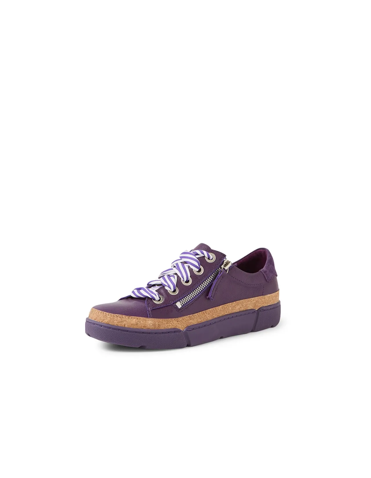Torayne Cork Trim Zip Detail Leather Sneakers