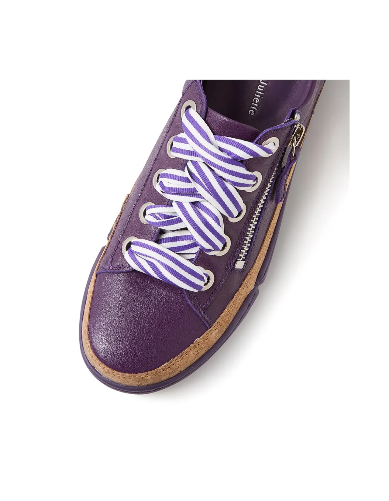 Torayne Cork Trim Zip Detail Leather Sneakers