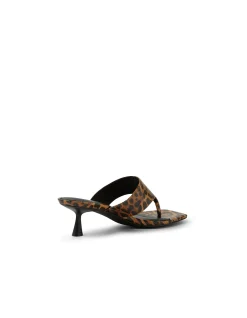 Torina Leopard Patent Kitten Heel Sandals