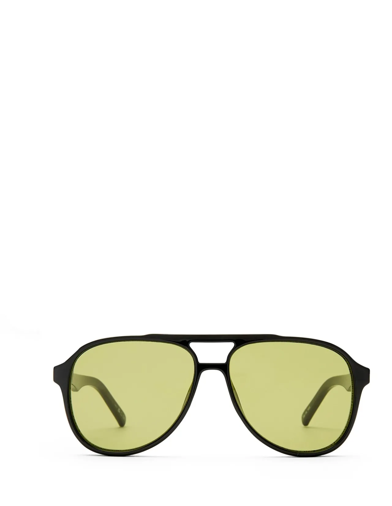 TRAGIC MAGIC BLACK AVIATOR OLIVE TINT SUNGLASSES