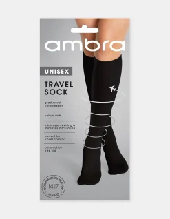 Travel Sock Graduated Compression Knee High Black