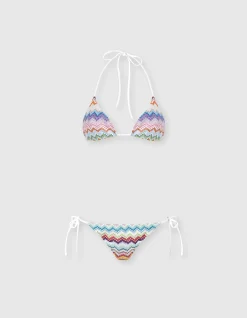 Triangle Bikini Zigzag Pixel Lamé