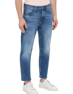 Troy Cropped Tapered Stretch Denim Jeans