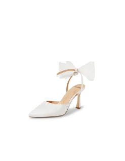 TRUELOVE Bow Detail Satin Heeled Pumps