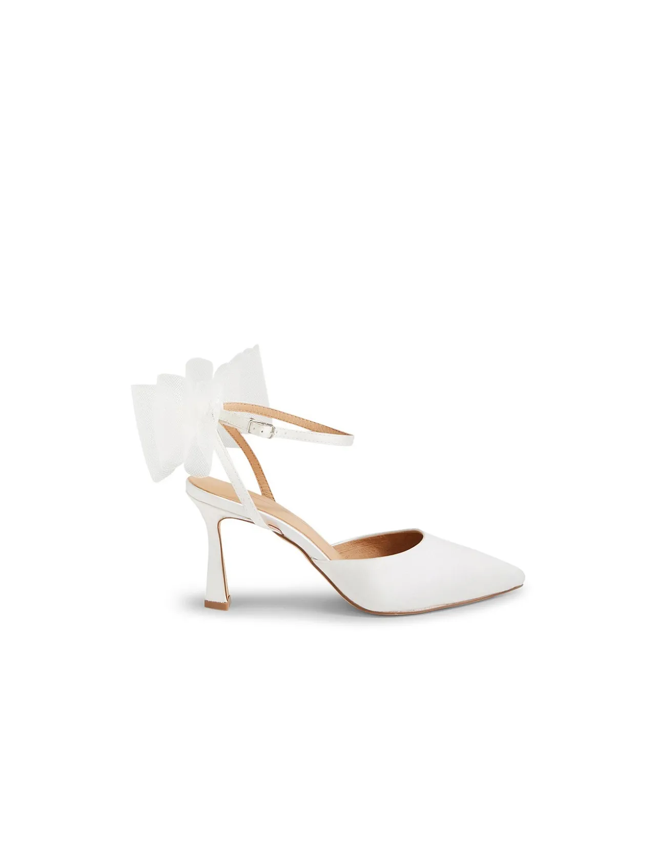 TRUELOVE Bow Detail Satin Heeled Pumps