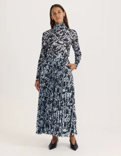 TRUFFLE PLEATED MIDI SKIRT
