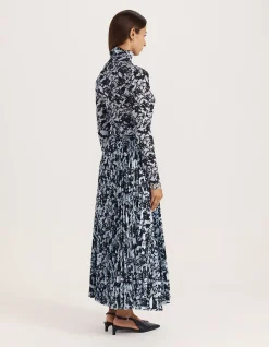 TRUFFLE PLEATED MIDI SKIRT