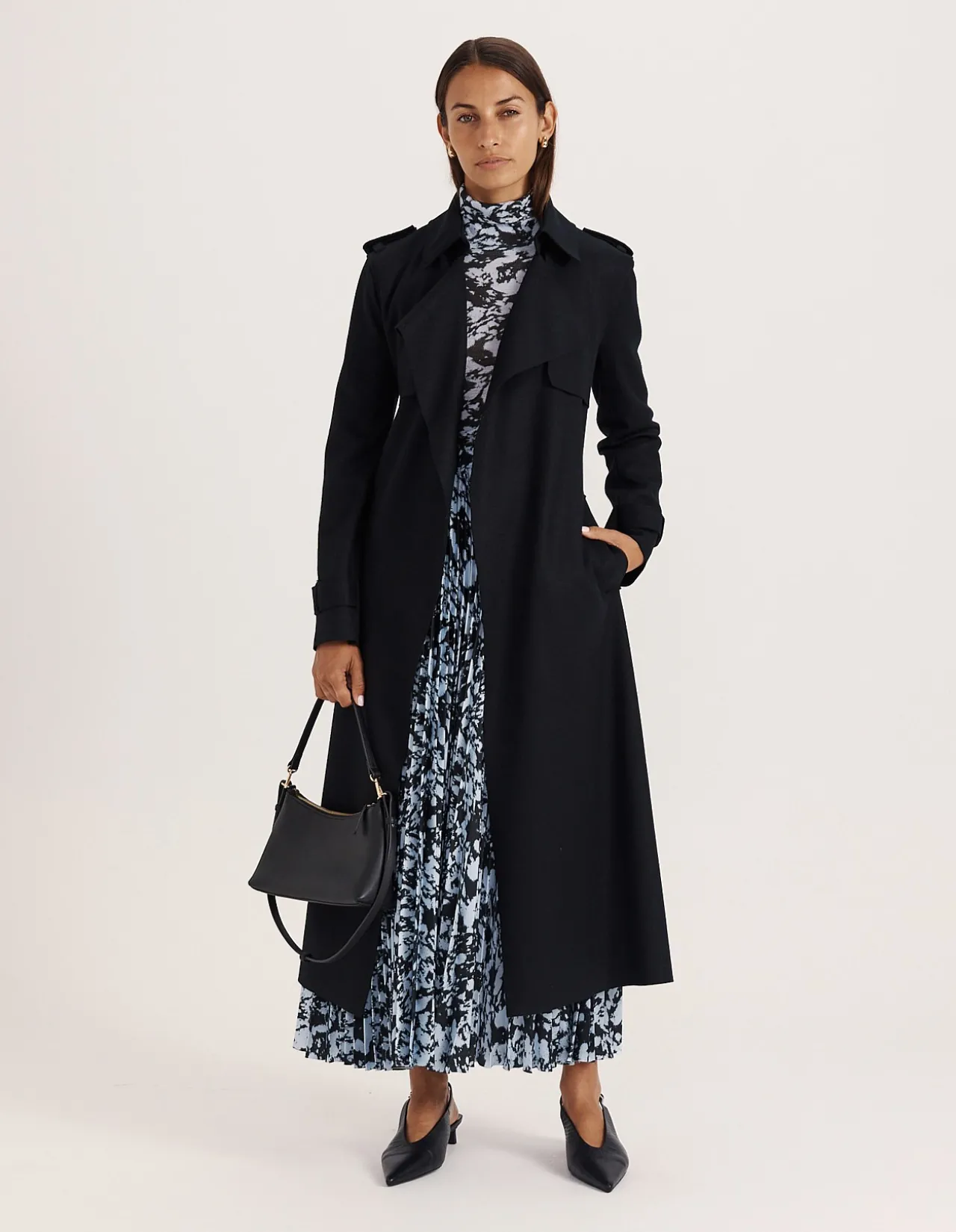 TRUFFLE PLEATED MIDI SKIRT