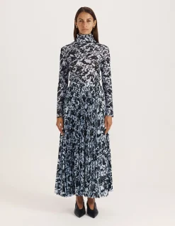 TRUFFLE PLEATED MIDI SKIRT