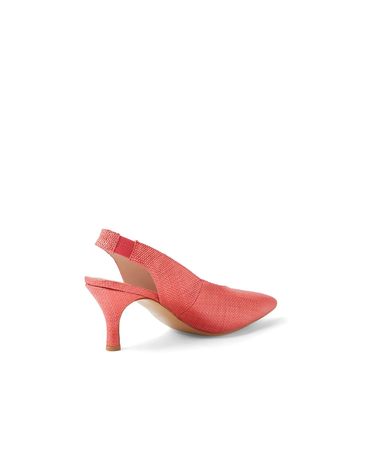 TRUU MI Textured Slingback Kitten Heel Pumps