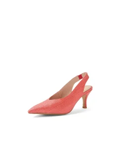 TRUU MI Textured Slingback Kitten Heel Pumps