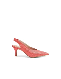 TRUU MI Textured Slingback Kitten Heel Pumps