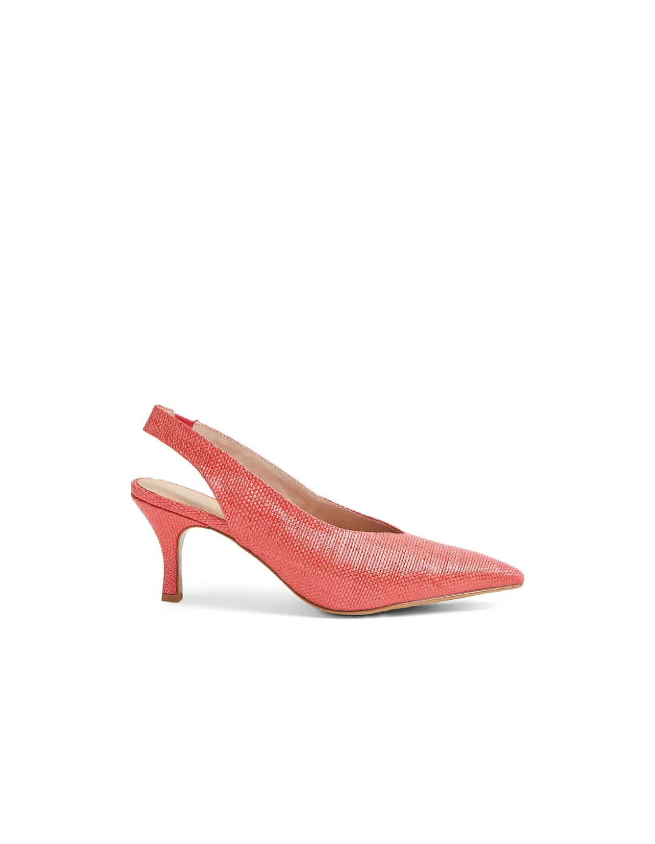 TRUU MI Textured Slingback Kitten Heel Pumps