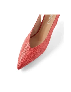 TRUU MI Textured Slingback Kitten Heel Pumps