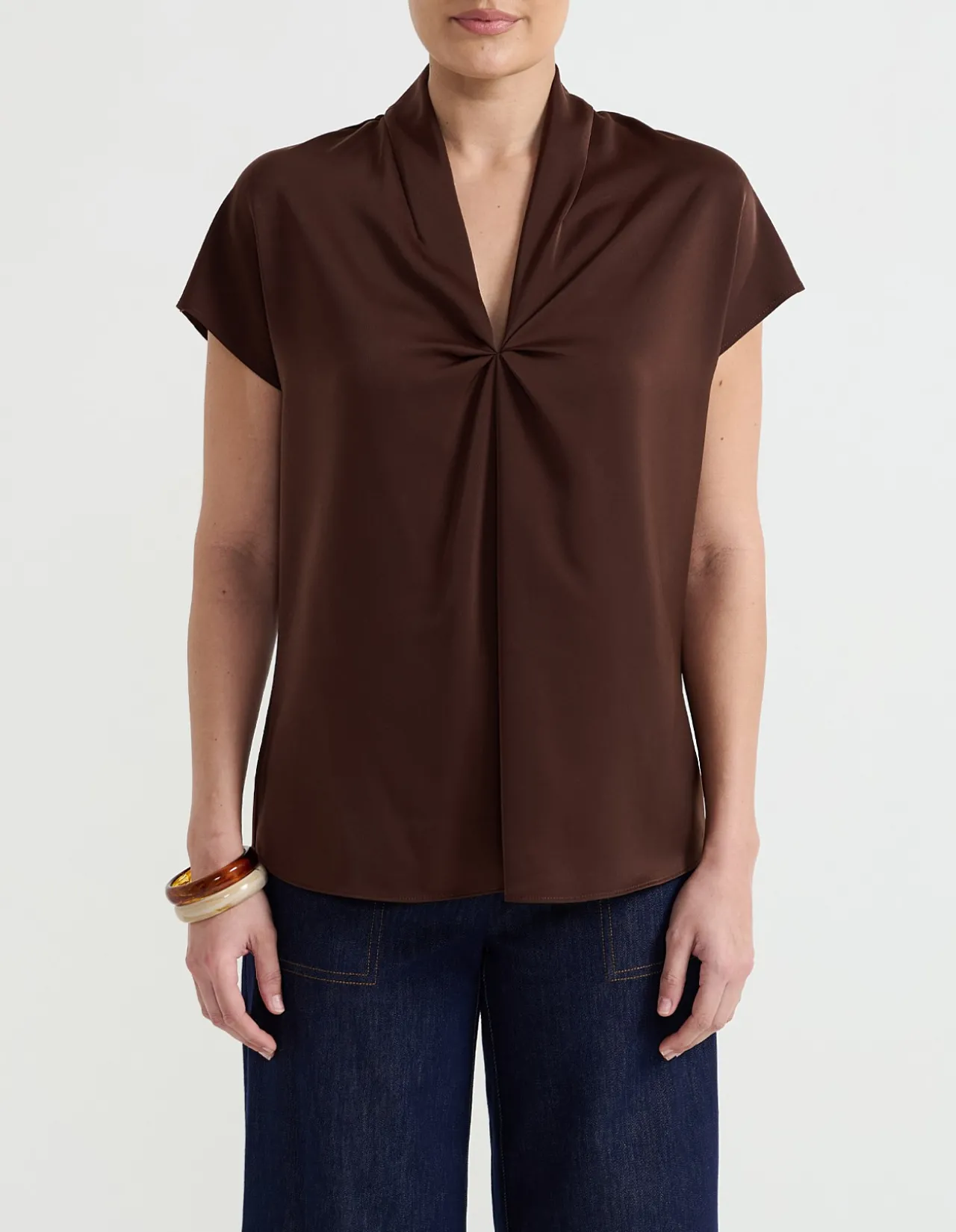 TUCK FRONT SHORT SLEEVE TOP