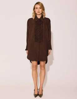 TUXEDO DRESS IN CHOCOLATE