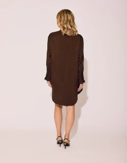 TUXEDO DRESS IN CHOCOLATE