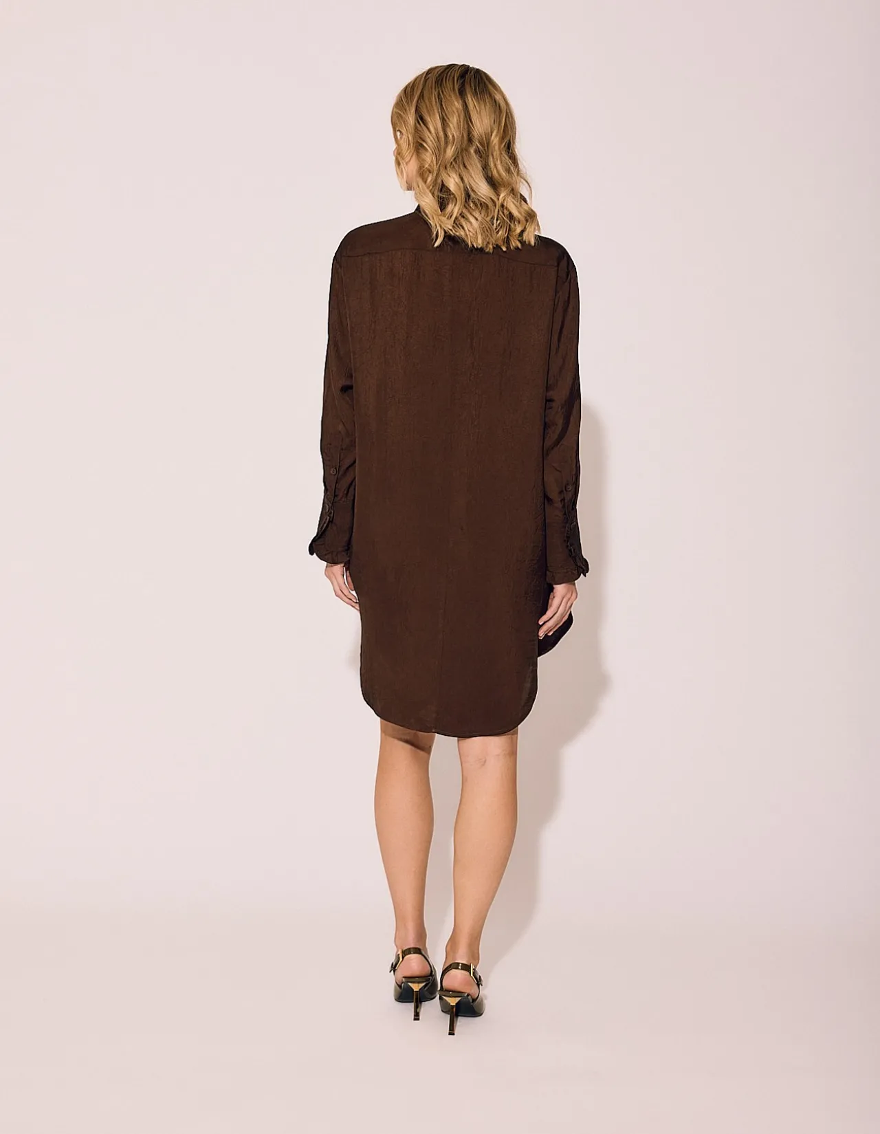 TUXEDO DRESS IN CHOCOLATE