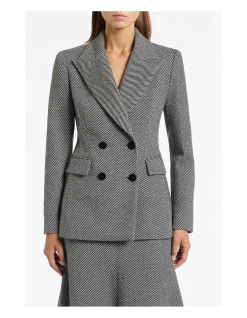 TWILL COATING DOUBLE BREASTED BLAZER