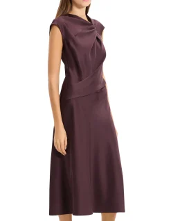 Twist Bodice Dress in Satin