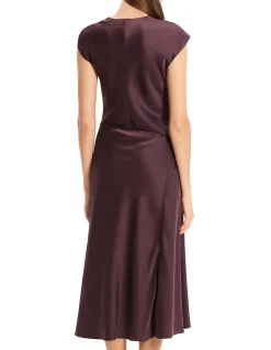 Twist Bodice Dress in Satin