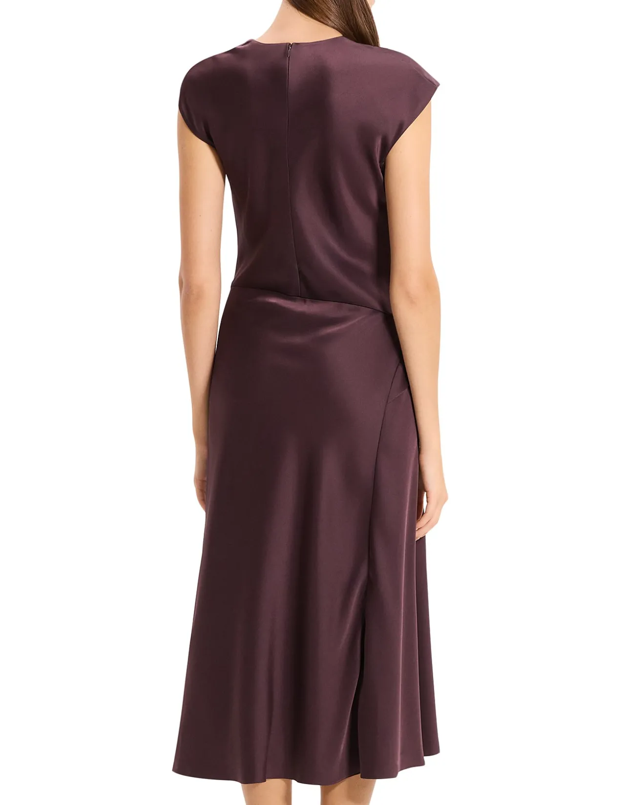 Twist Bodice Dress in Satin