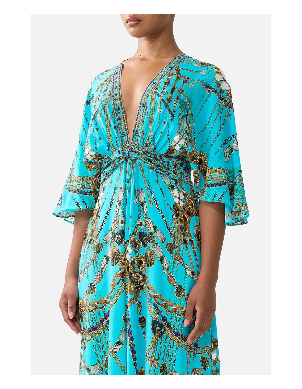 TWIST FRONT WAISTED DRESS