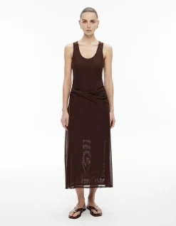 Twist Scoop Mesh Dress