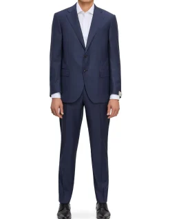 TWO BUTTION OVERCHECKED TWILL WOOL SUIT SET