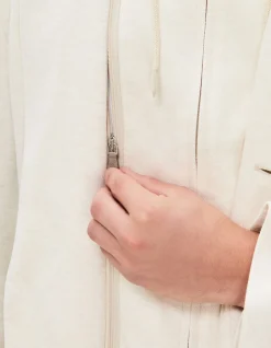 TWO BUTTON DETACHABLE WITH HOOD FULL ZIP JACKET