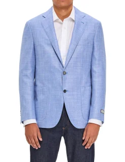TWO BUTTON HOUNDSTOOTH CAPRI FIT WITH PATCH POCKET JACKET